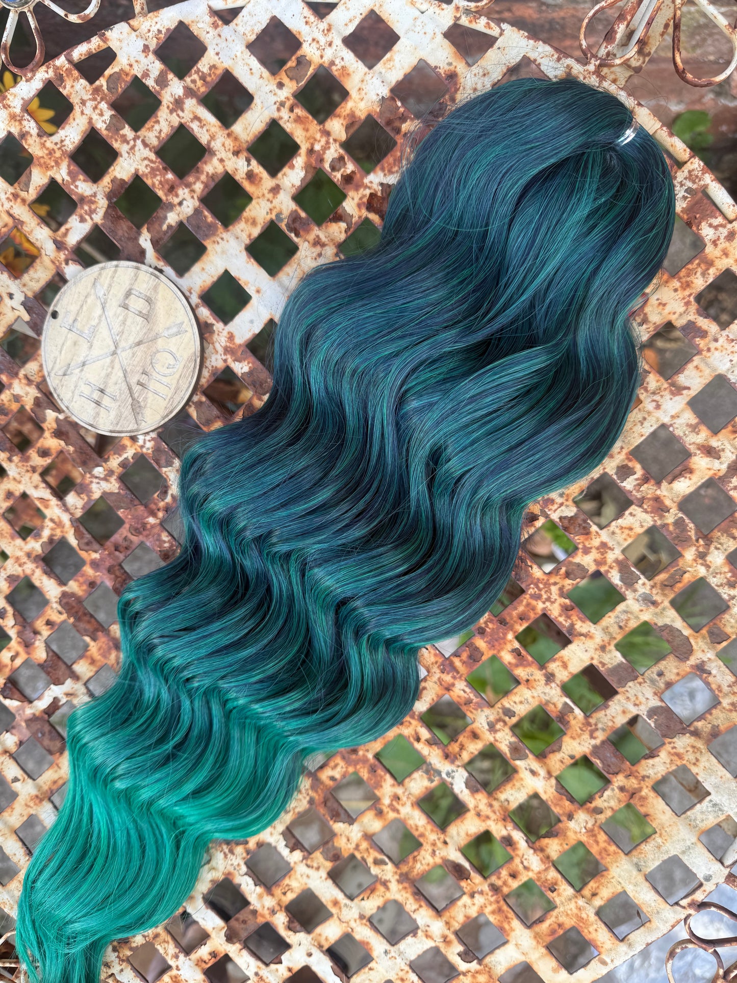 Peacock Green Ombré Loose Brushable Wave