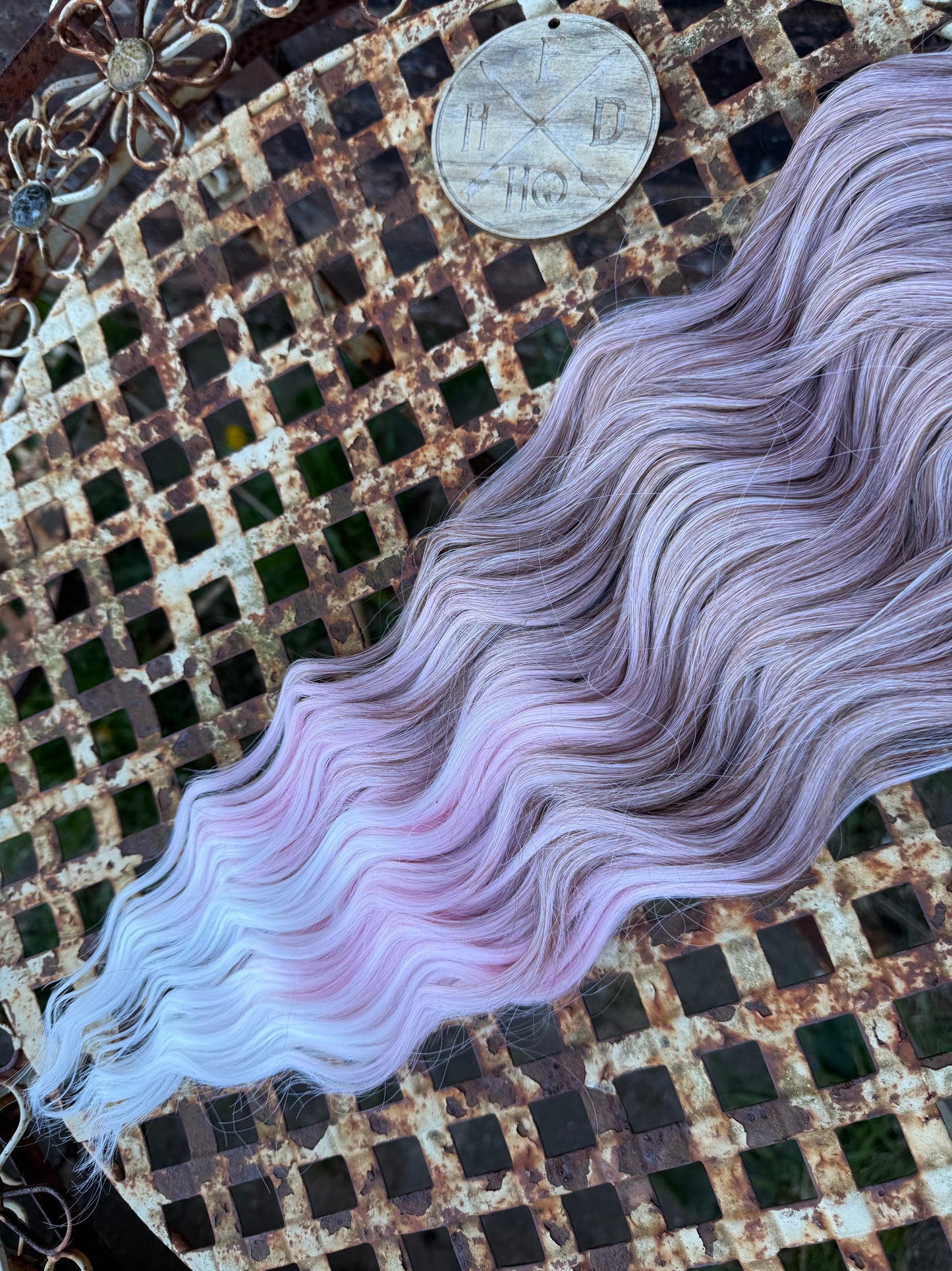 Brown / Pink / White Ombré Loose Brushable Wave