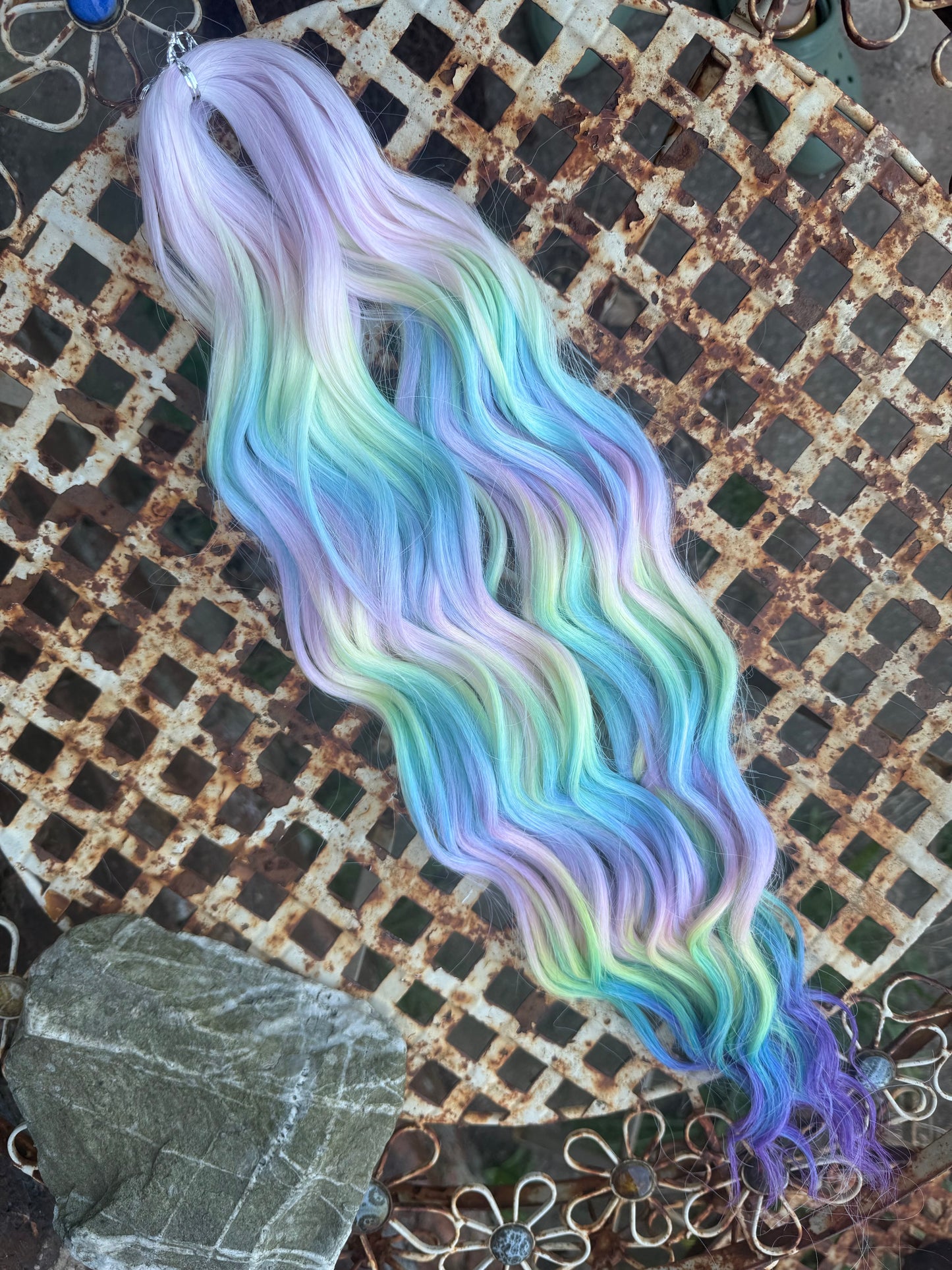 Pastel Rainbow Ombré Loose Brushable Wave