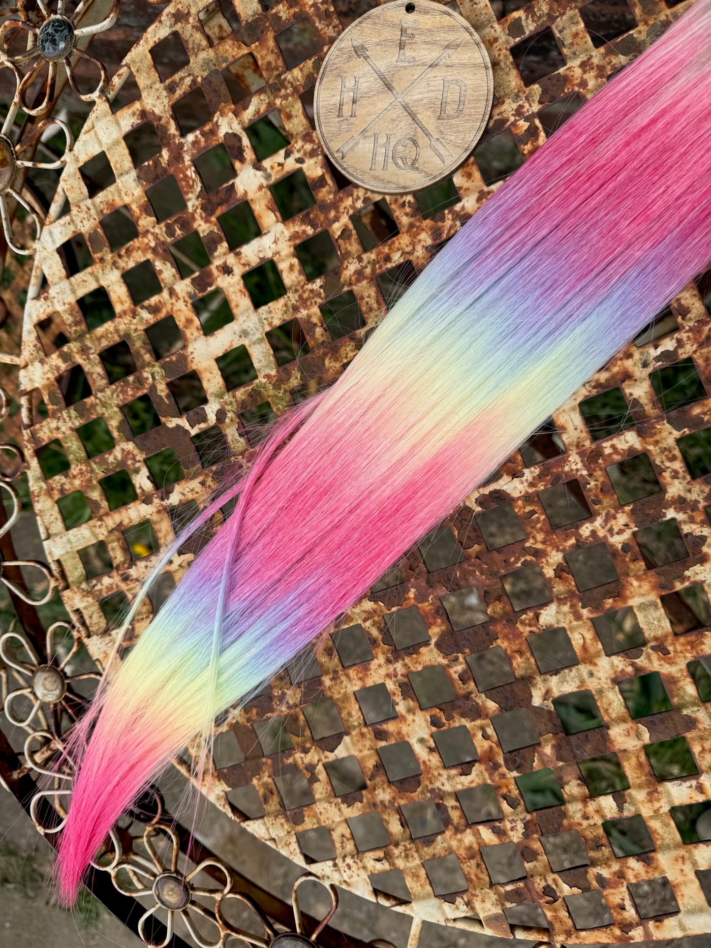 Black to Rainbow Ombre Ariel Straight 100g