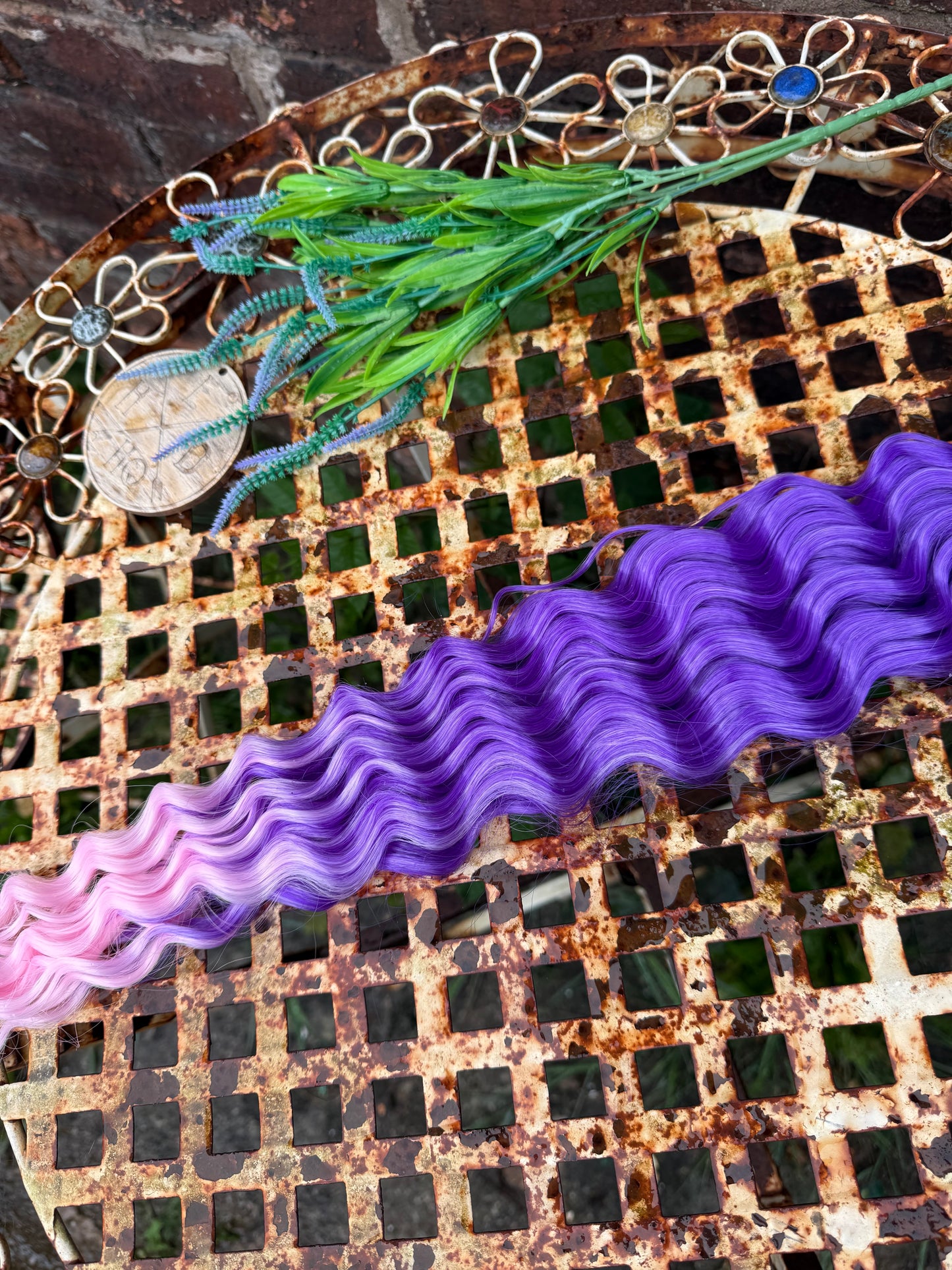 Purple Pastel Pink Ombre Ariel Beach Wave 120g 32”
