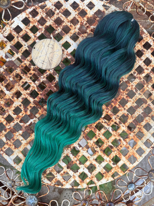 Peacock Green Ombré Loose Brushable Wave