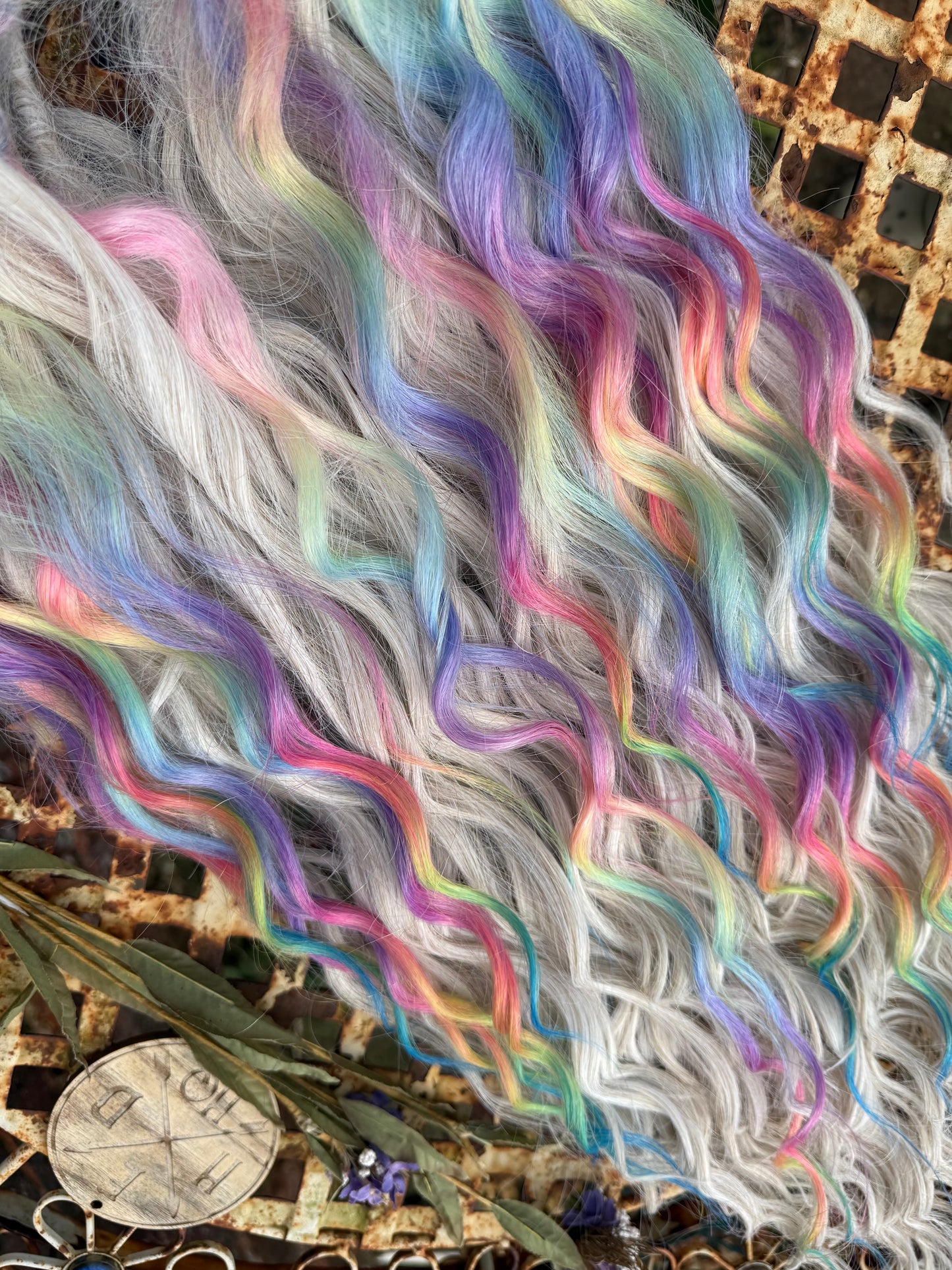 Ice Blonde / Pastel Rainbow set x 50 pieces / Full Head