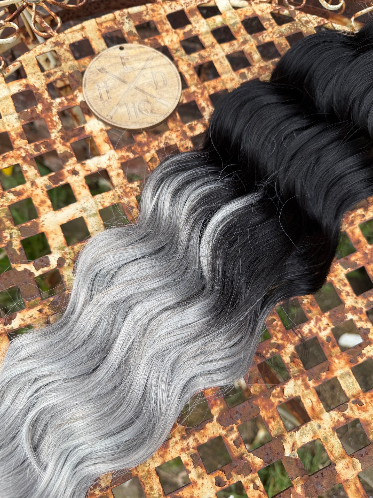 Black to Grey Ombre Loose Brushable Wave