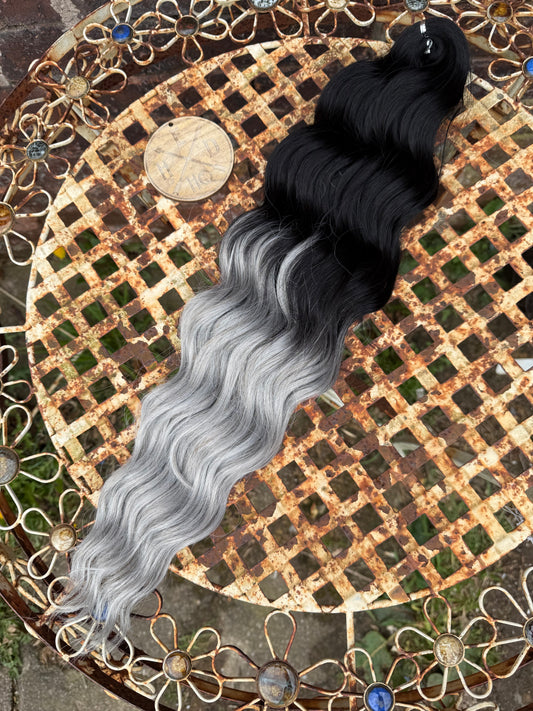 Black to Grey Ombre Loose Brushable Wave