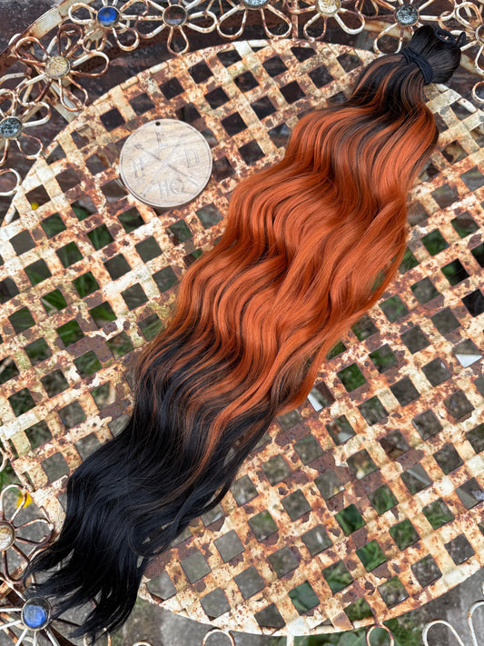 Black / Copper / Black Ombré Loose Brushable Wave