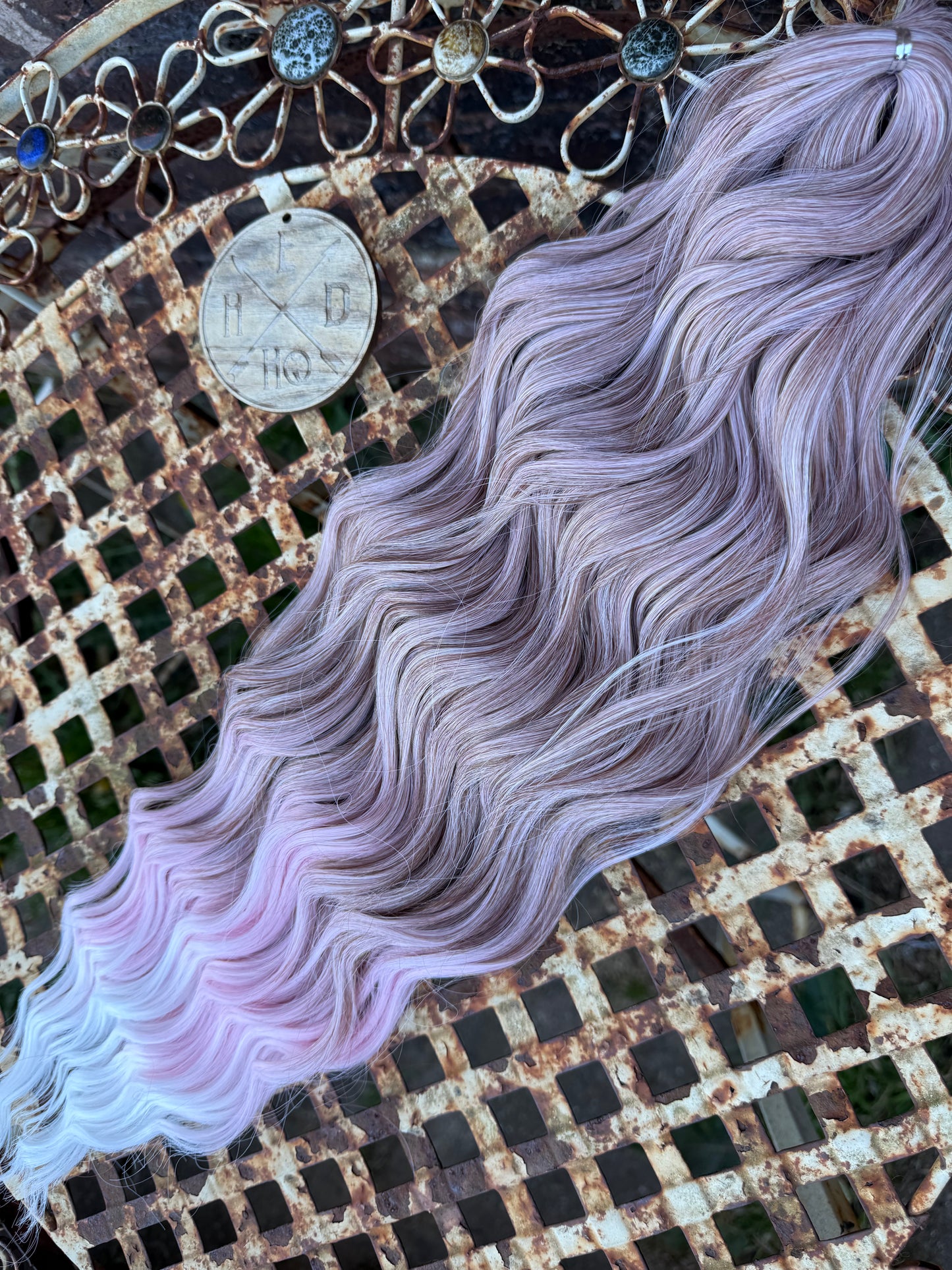 Brown / Pink / White Ombré Loose Brushable Wave