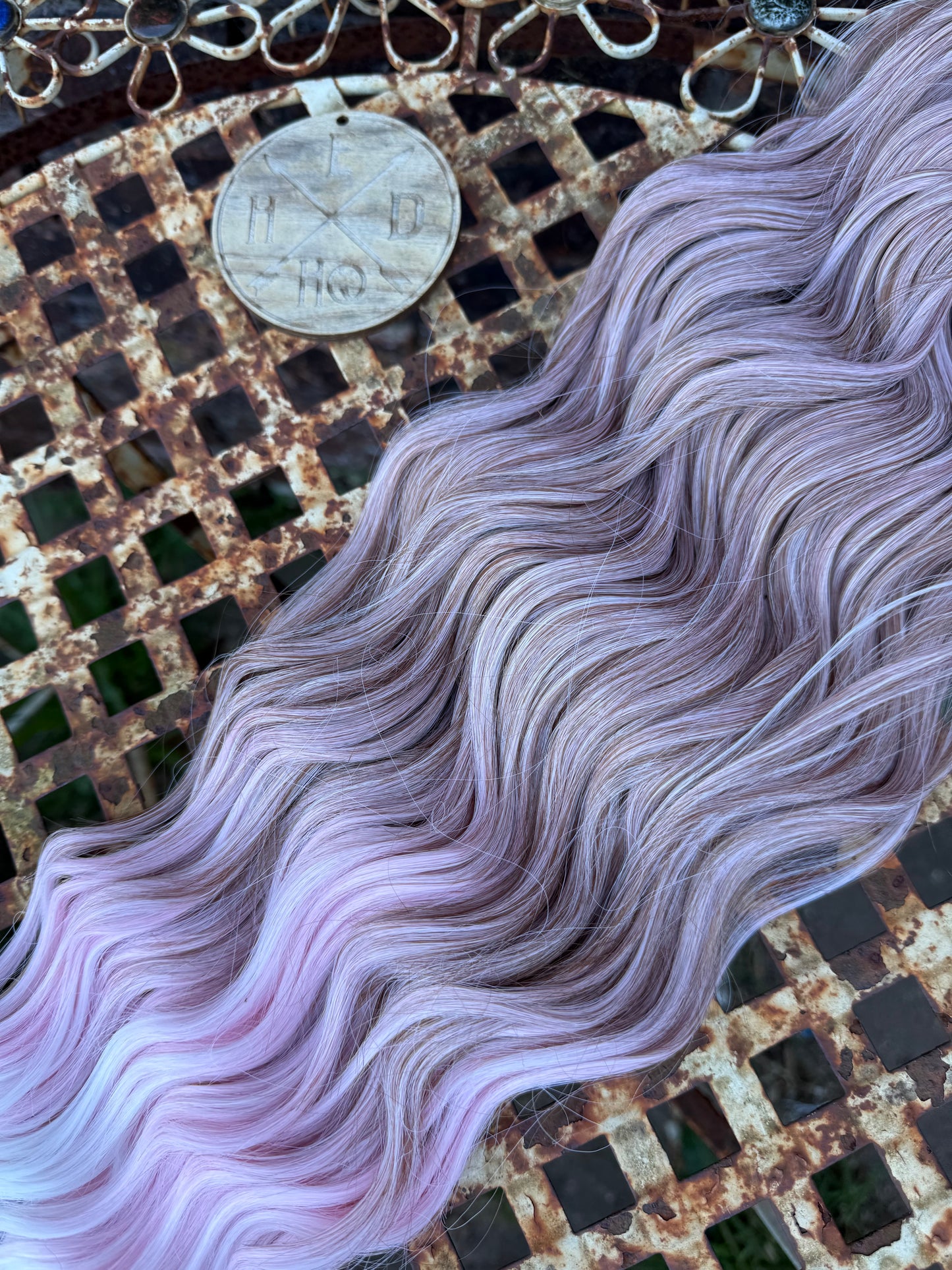 Brown / Pink / White Ombré Loose Brushable Wave