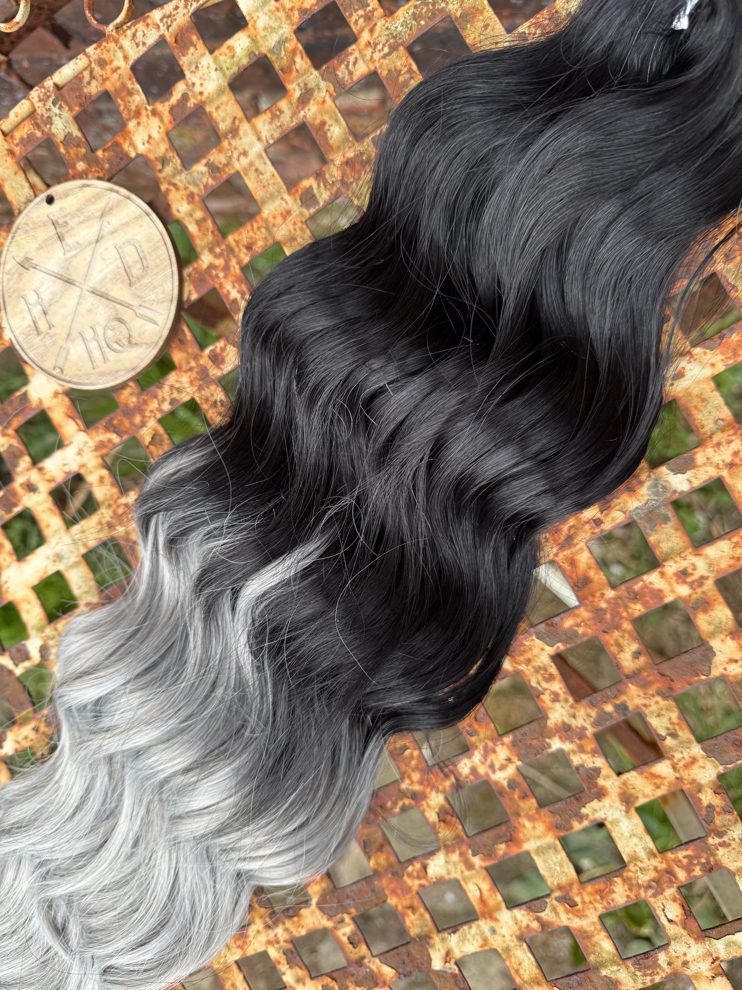 Black to Grey Ombre Loose Brushable Wave