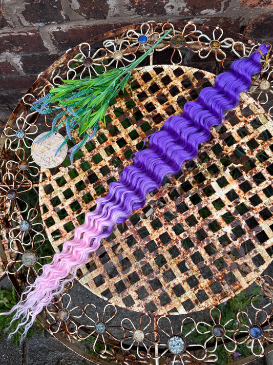 Purple Pastel Pink Ombre Ariel Beach Wave 120g 32”