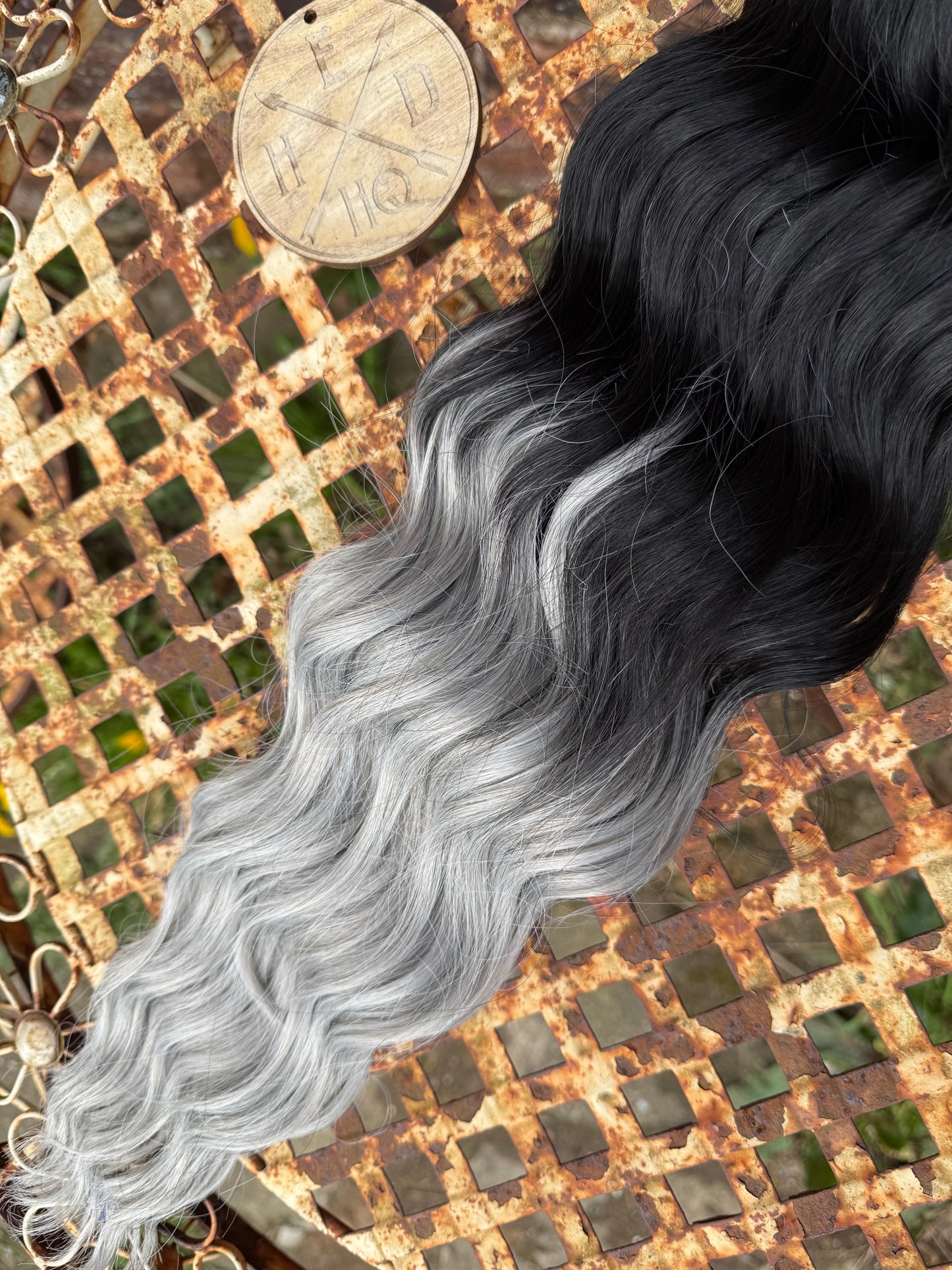 Black to Grey Ombre Loose Brushable Wave