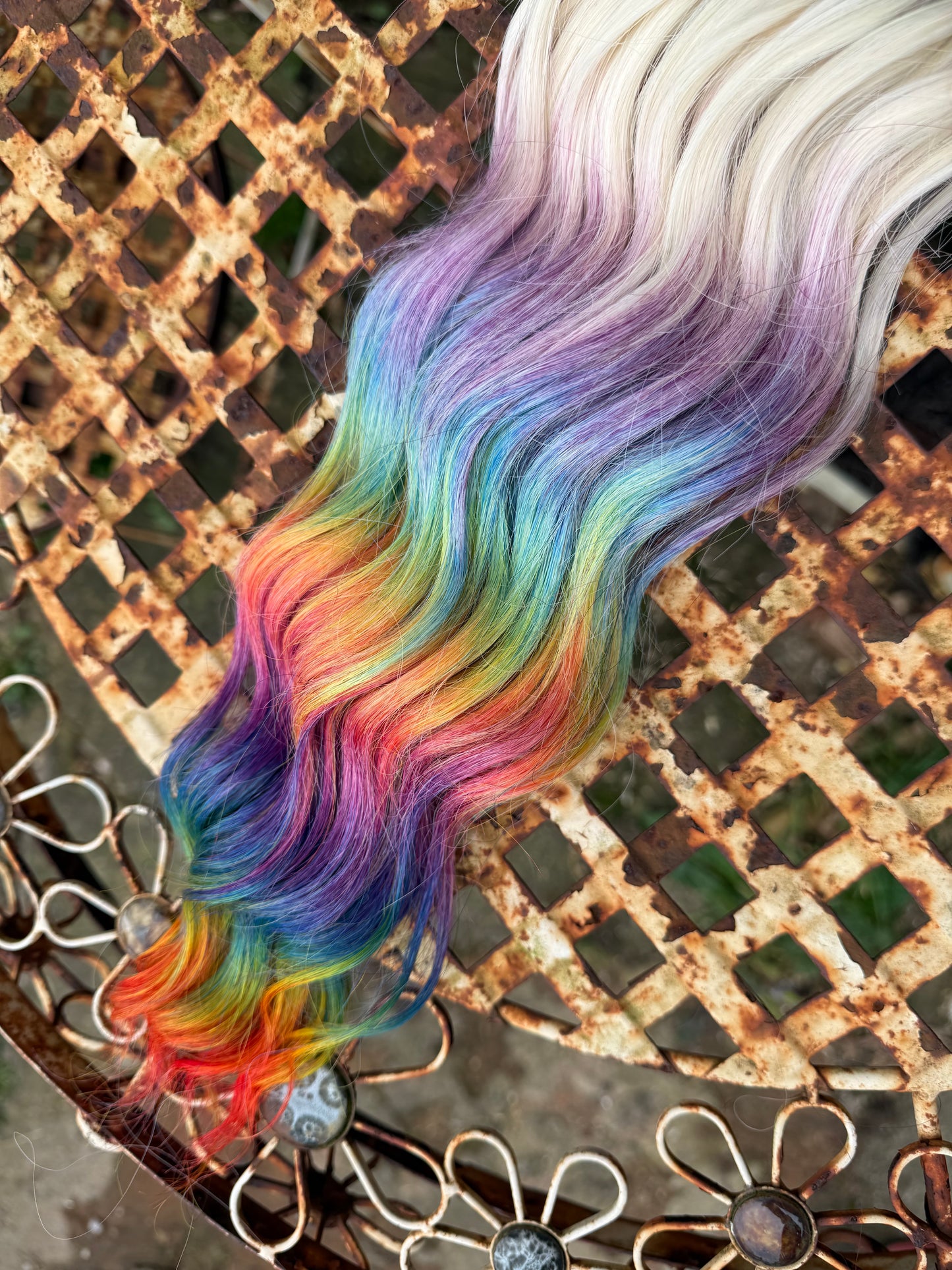 Black Rainbow Ombre Loose Brushable Wave