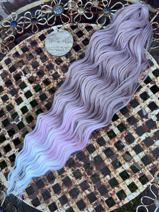 Brown / Pink / White Ombré Loose Brushable Wave