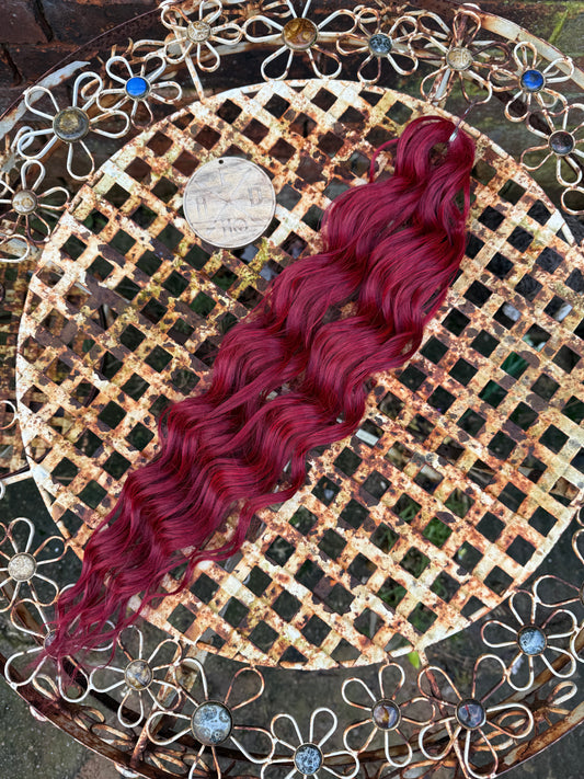 Bright Burgundy Loose Brushable Wave