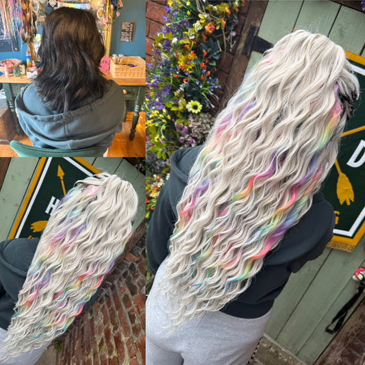 Ice Blonde / Pastel Rainbow set x 50 pieces / Full Head