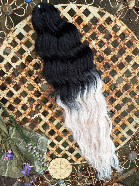 Black to Light Peach Blonde Ombré Loose Brushable Wave