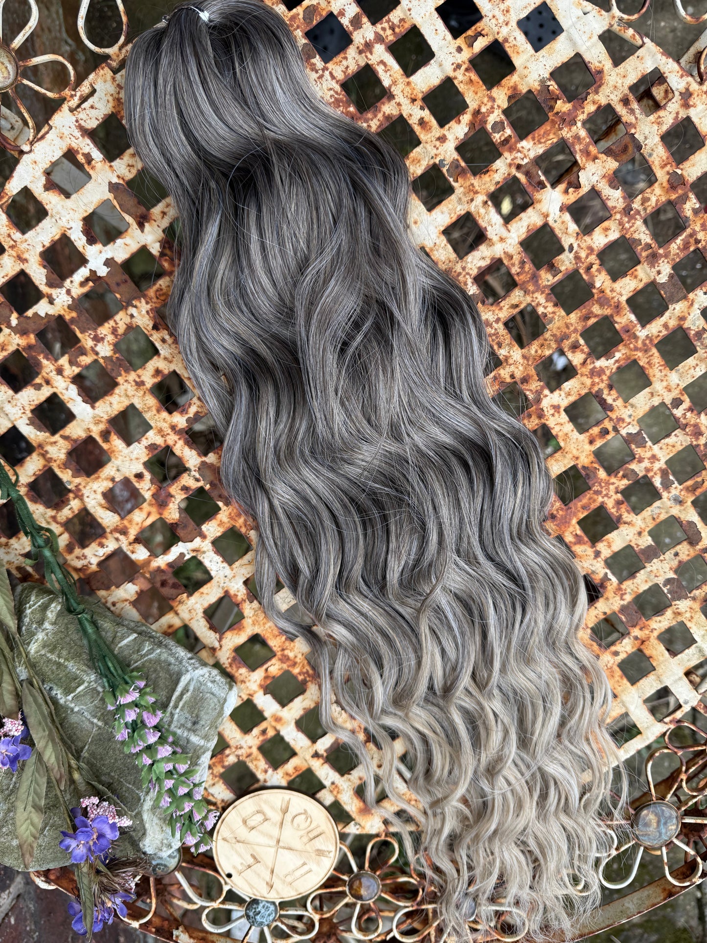 Dark Brown to Ice Blend Ombré Loose Brushable Wave