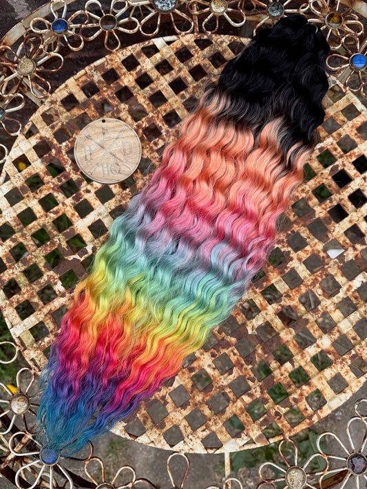 Black to Rainbow Ombre Ariel Beach Wave 100g